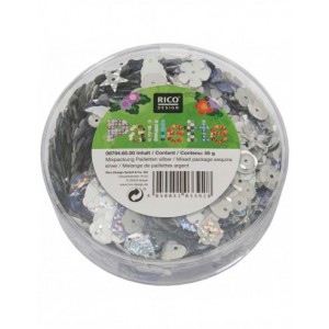 Boite de sequins plats - 55g - argenté holographique