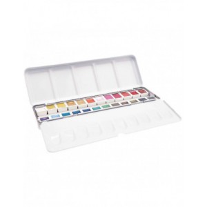 Master Aquarelle 24 godets - couleurs métalliques de haute qualité - boite en métal