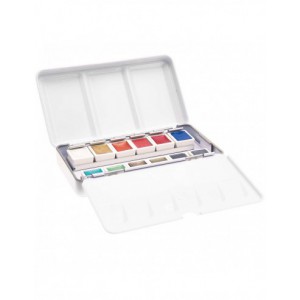 Master Aquarelle 12 godets - couleurs métalliques de haute qualité - boite en métal
