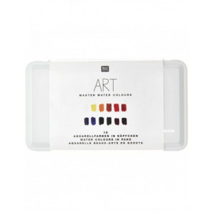 Master Aquarelle 12 godets de haute qualité - boite en métal - couleurs primaires