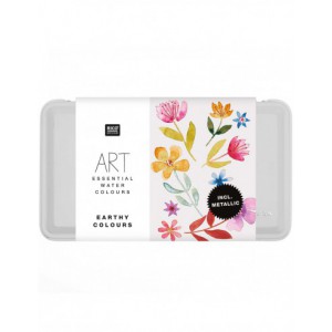Master Aquarelle 12 godets de haute qualité - boite en métal - couleurs terre