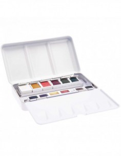 Master Aquarelle 12 godets de haute qualité - boite en métal - couleurs terre 2