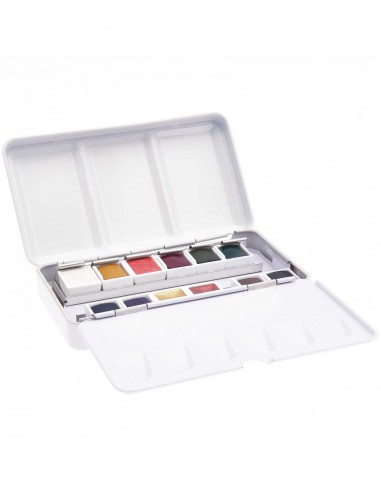 Master Aquarelle 12 godets de haute qualité - boite en métal - couleurs terre