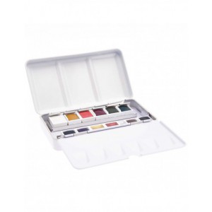 Master Aquarelle 12 godets de haute qualité - boite en métal - couleurs terre