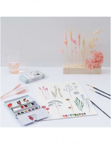 Master Aquarelle 12 godets de haute qualité - boite en métal - couleurs glacées