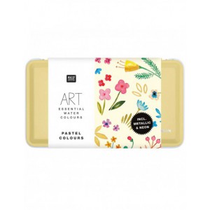 Master Aquarelle 12 godets de haute qualité - boite en métal - couleurs pastel