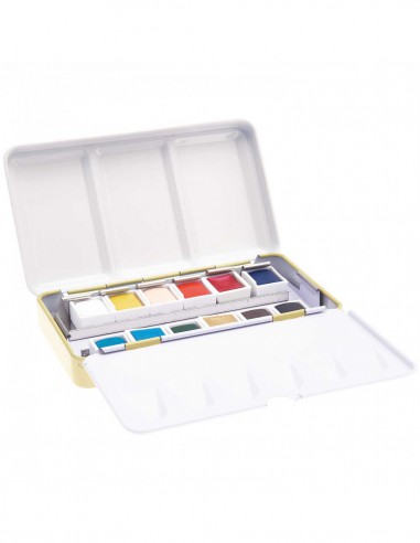 Master Aquarelle 12 godets de haute qualité - boite en métal - couleurs pastel