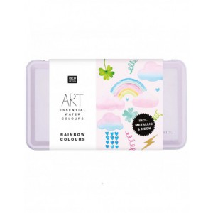 Master Aquarelle 12 godets de haute qualité - boite en métal - couleurs arc en ciel