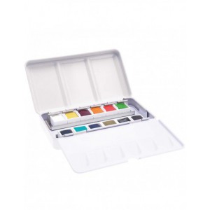 Master Aquarelle 12 godets de haute qualité - boite en métal - couleurs arc en ciel