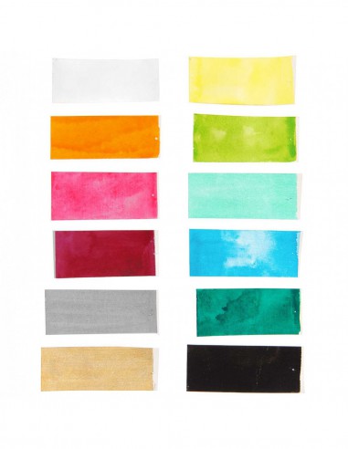 Master Aquarelle 12 godets de haute qualité - boite en métal - couleurs arc en ciel