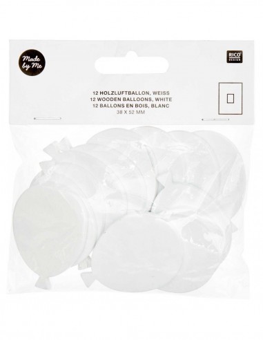 Formes en bois blanc - 12 grands ballons