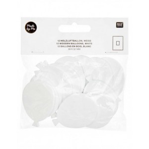 Formes en bois blanc - 12 grands ballons