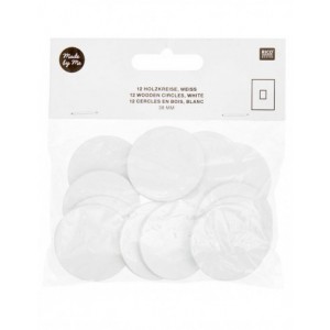Formes en bois blanc - 12 cercles 38mm