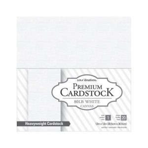 Bloc de 20 feuilles - cardstock, 216g/m2, 30,5x30,5cm - texturé - blanc