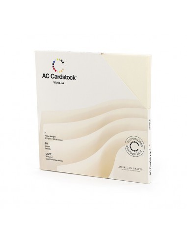 Bloc de 60 feuilles - cardstock texturé 30,5 X30,5 - 216g/m2 - vanille (blanc cassé)
