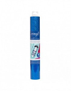 Vinyle autocollant holographique 30,4 x 120 cm - glitter bleu