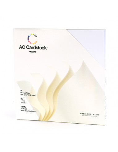 Bloc de 60 feuilles - cardstock texturé 30,5 X30,5 - 216g/m2 - blanc