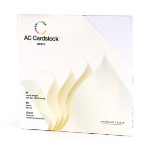 Bloc de 60 feuilles - cardstock texturé 30,5 X30,5 - 216g/m2 - blanc