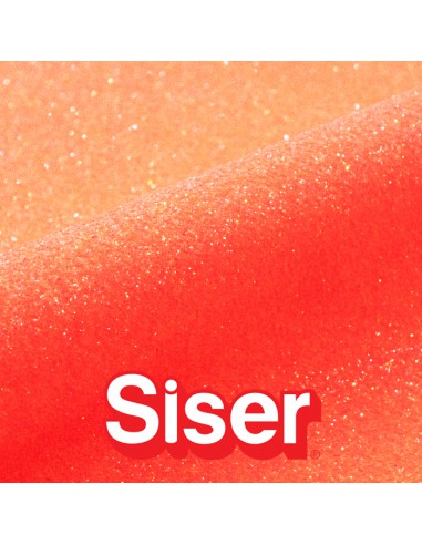 Glitter SISER - Flex Thermocollant - NEON GRAPEFRUIT