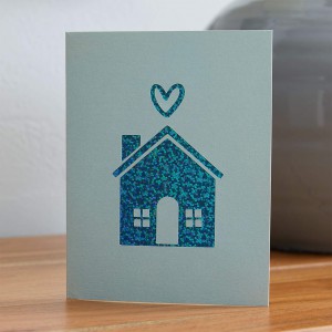 CRICUT - 8 cartes adhesives à personnaliser + enveloppes  10.8 x 14cm - pour tapis carte - BLEU / ROSE