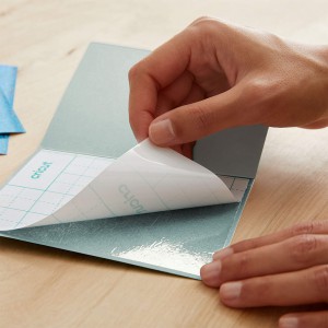 CRICUT - 8 cartes adhesives à personnaliser + enveloppes  10.8 x 14cm - pour tapis carte - BLEU / ROSE