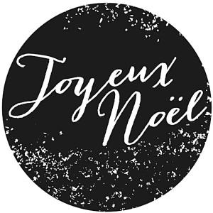 Tampon bois poignée rond - Joyeux Noël