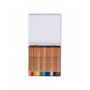 24 crayons de couleur aquarellables, boîte métallique de 24