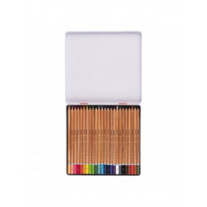 24 crayons de couleur, boîte métallique de 24
