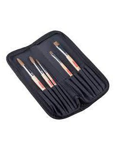 Set de 5 pinceaux à aquarelle avec étui - Poney/Polyester