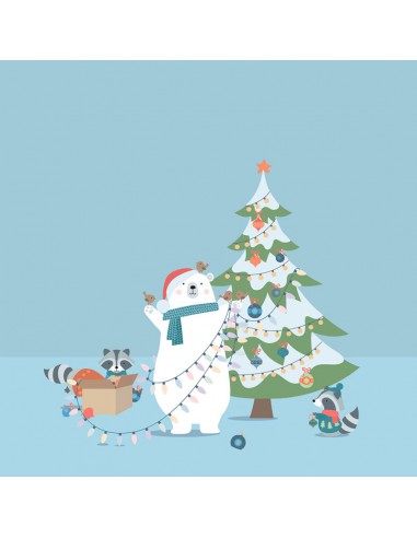 ASSORTIMENT DE 60 PAPIERS DÉCORÉS 30X30 - 170 gr/m² - ARTEMIO - BEARY CHRISTMAS