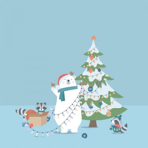 ASSORTIMENT DE 60 PAPIERS DÉCORÉS 30X30 - 170 gr/m² - ARTEMIO - BEARY CHRISTMAS