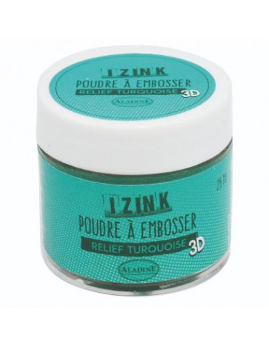 IZINK POUDRE A EMBOSSER turquoise - 25 ml
