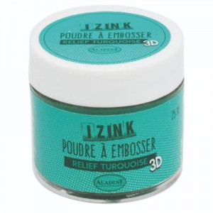 IZINK POUDRE A EMBOSSER turquoise - 25 ml