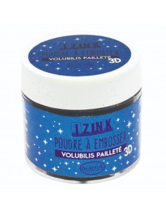 IZINK POUDRE A EMBOSSER volubilis bleue pailletée - 25 ml
