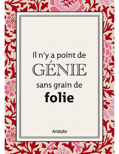 Carte simple foil - Il n'y a point de génie sans grain de folie