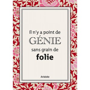 Carte simple foil - Il n'y a point de génie sans grain de folie