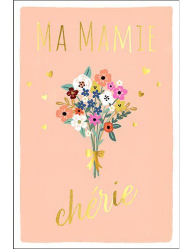 Carte simple foil - Ma Mamie chérie