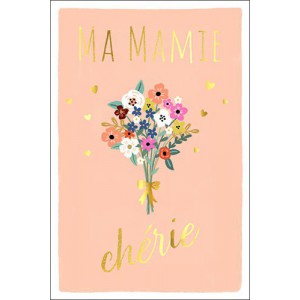 Carte simple foil - Ma Mamie chérie