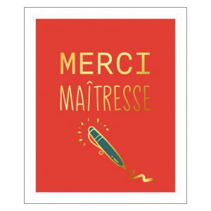 Carte simple foil - Merci maîtresse