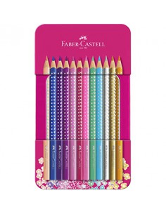 Crayons couleur Sparkle boîte métal 12x