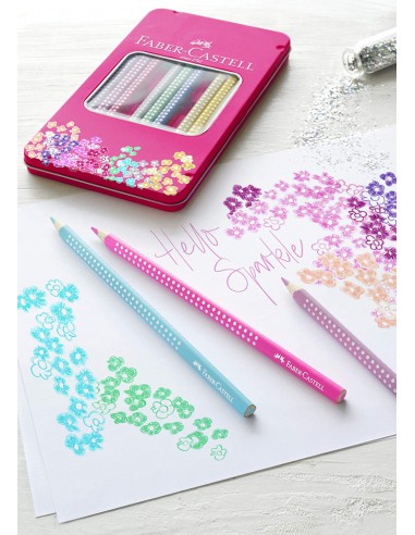 Crayons couleur Sparkle boîte métal 12x