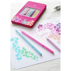 Crayons couleur Sparkle boîte métal 12x