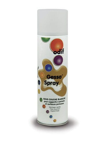 Préparateur de Surface Gesso en Spray - Enduit Universel Base Eau - Apprêt pour Les Surfaces à Peindre - Blanc 500ML