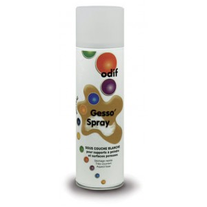 Préparateur de Surface Gesso en Spray - Enduit Universel Base Eau - Apprêt pour Les Surfaces à Peindre - Blanc 500ML