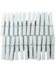 LOT 24 PINCES A LINGE BLANCHES 30MM 2
