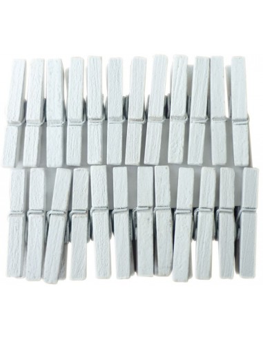LOT 24 PINCES A LINGE BLANCHES 30MM