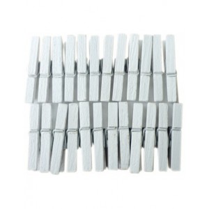 LOT 24 PINCES A LINGE BLANCHES 30MM