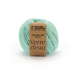 1 PELOTE DE COTON CABLE VERT D'EAU 2,5 mm - 200 G - 80 m