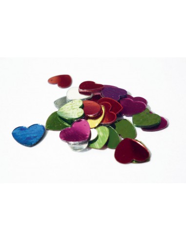 SACHET PAILLETTES COEUR 6MM COL ASSORTIS 15GR