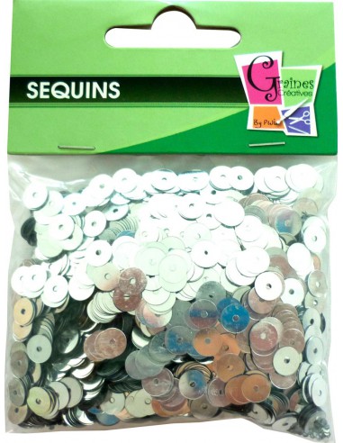 SACHET 30GRS SEQUINS 6MM ARGENTES